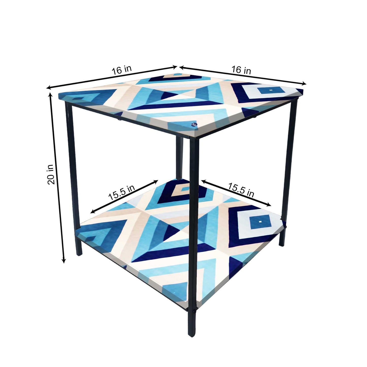 Small Side Table for Bedroom with Storage - GEOMETRIC Nutcase