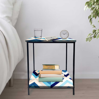 Small Side Table for Bedroom with Storage - GEOMETRIC Nutcase