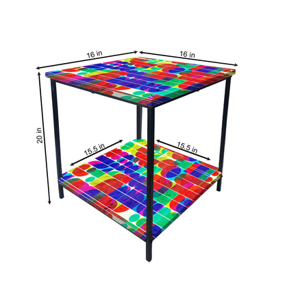 Small Side Table for Bedroom with Storage - GEOMETRIC Nutcase