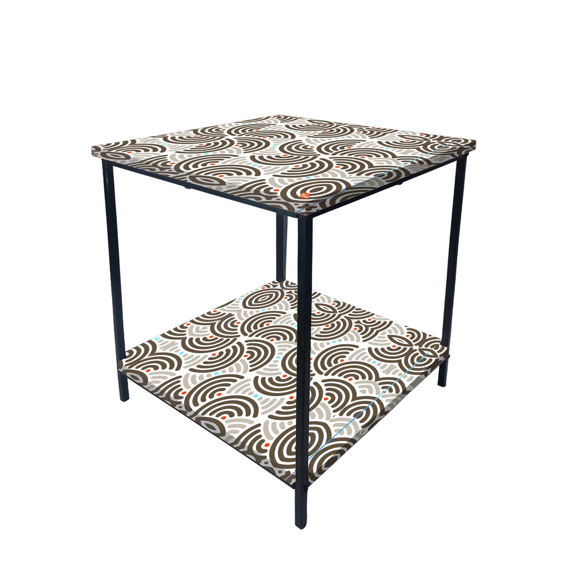 Sofa Side Table for Living Room/Bedroom Storage - GEOMETRIC Nutcase