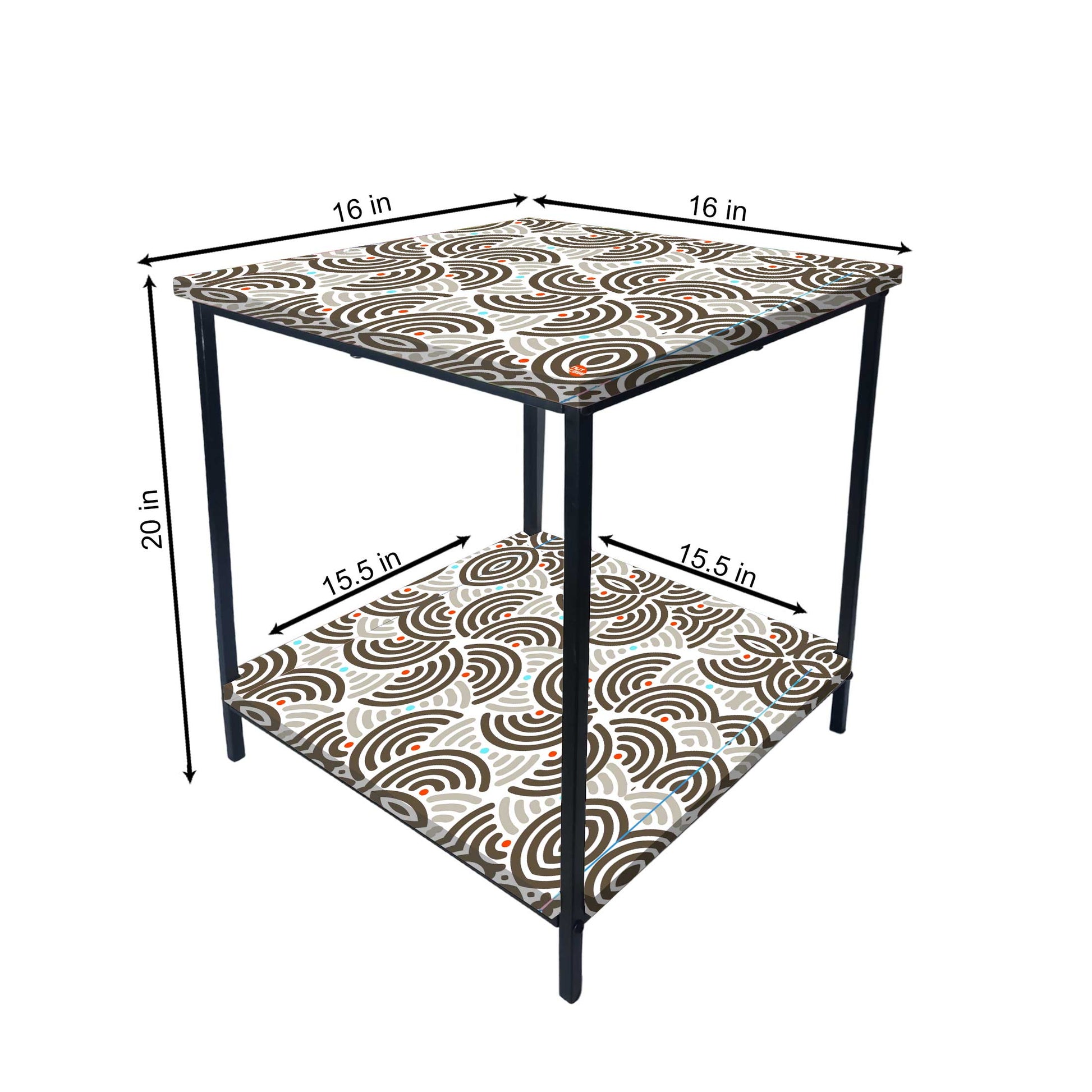 Sofa Side Table for Living Room/Bedroom Storage - GEOMETRIC Nutcase