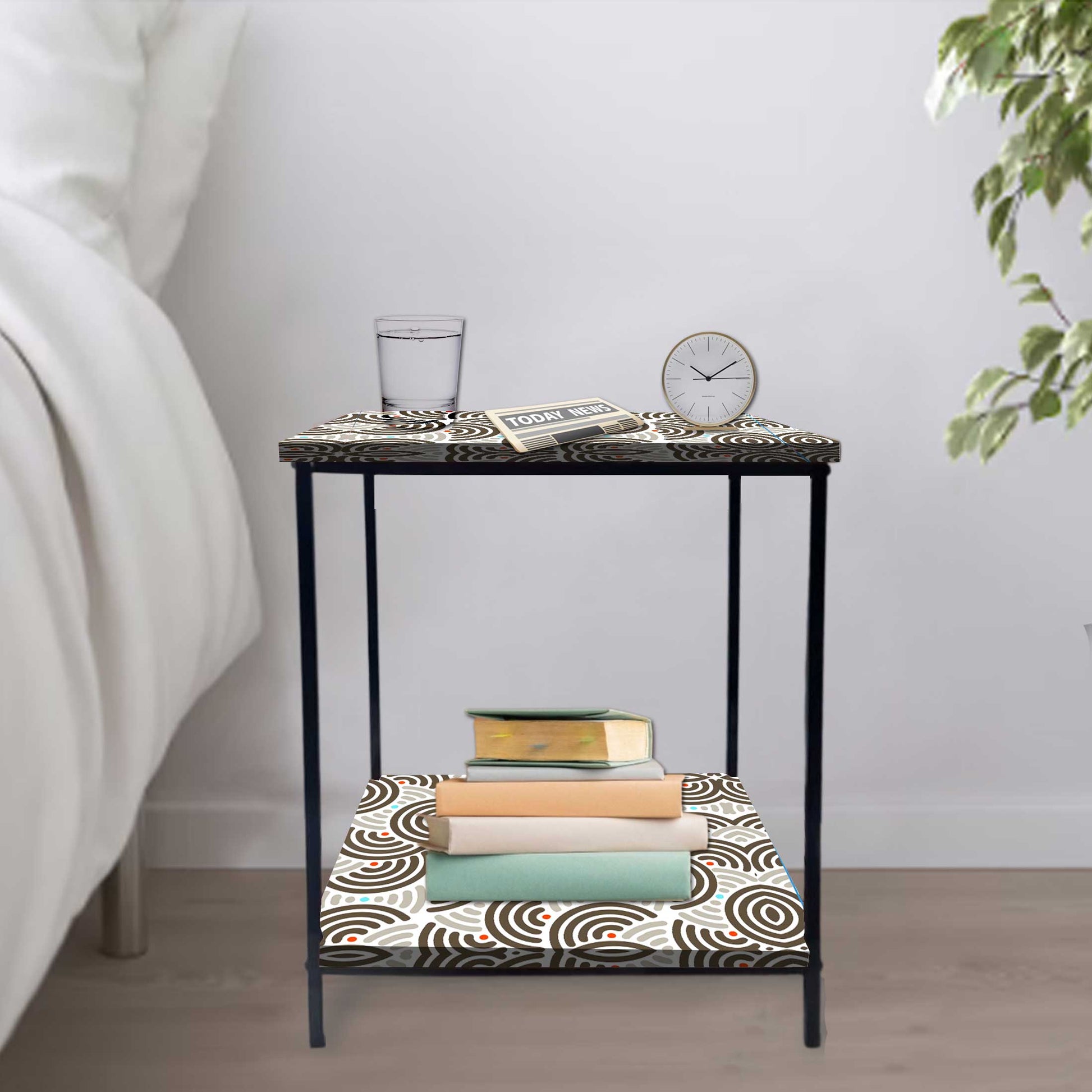 Sofa Side Table for Living Room/Bedroom Storage - GEOMETRIC Nutcase