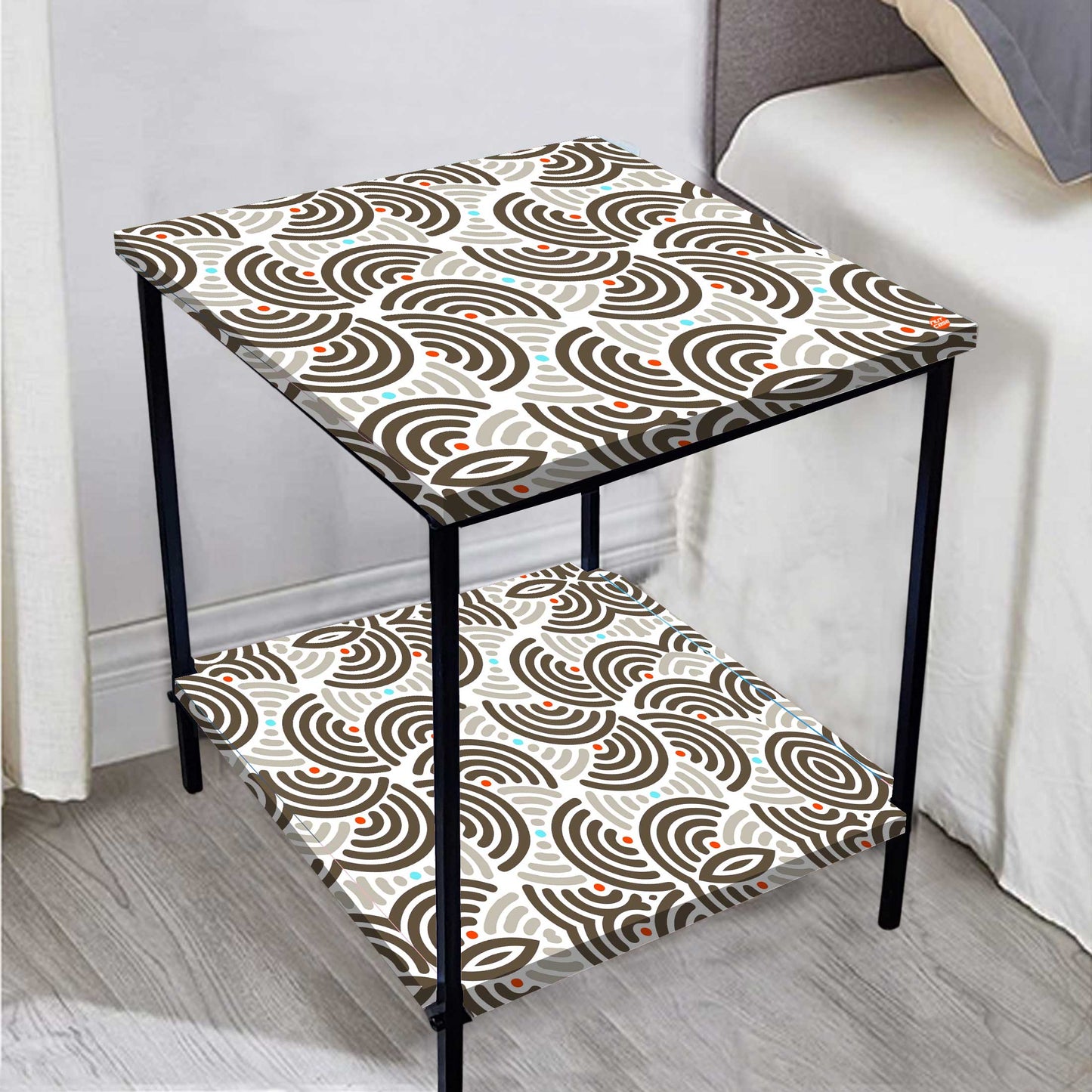 Sofa Side Table for Living Room/Bedroom Storage - GEOMETRIC Nutcase