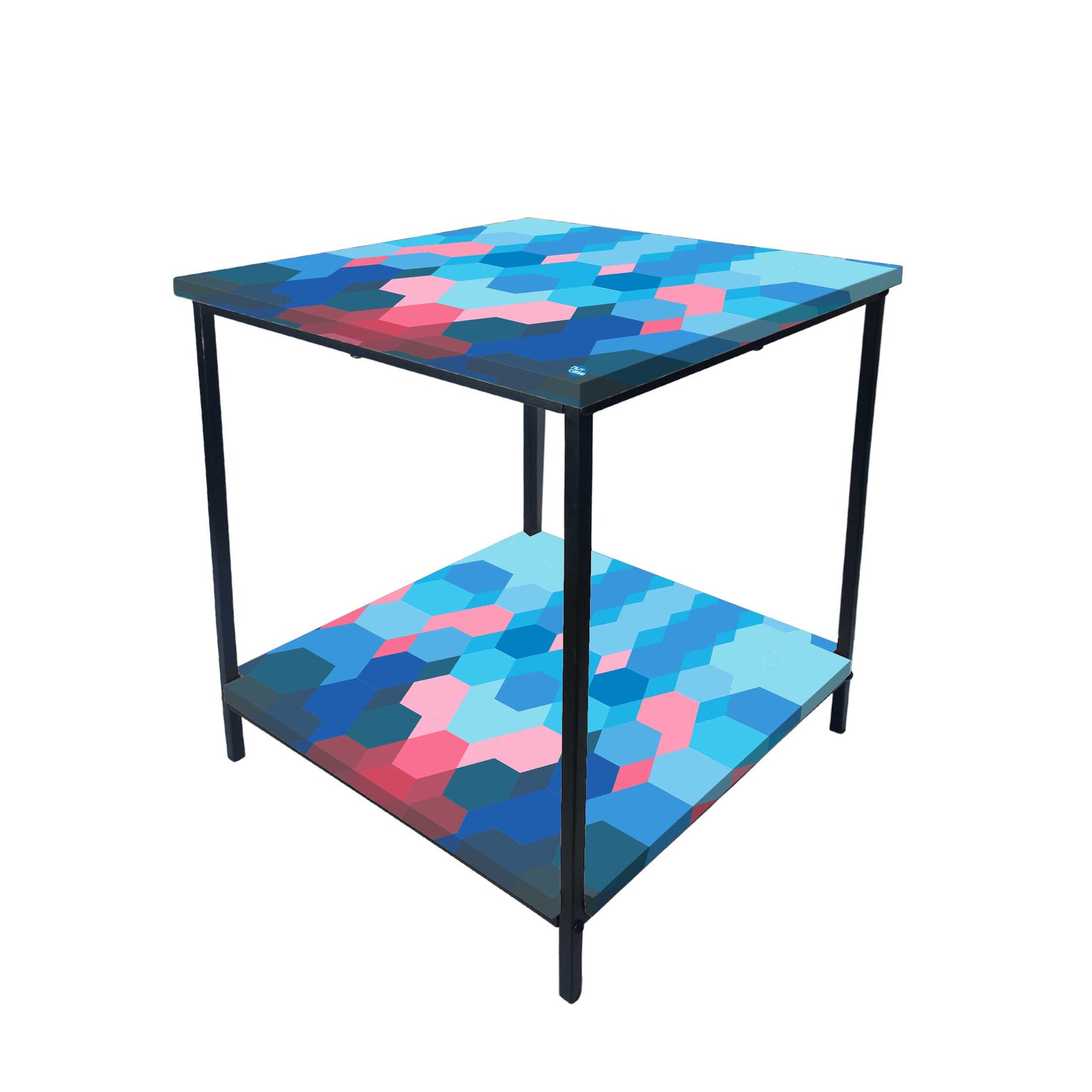 Sofa Side Table for Living Room/Bedroom Storage - GEOMETRIC Nutcase