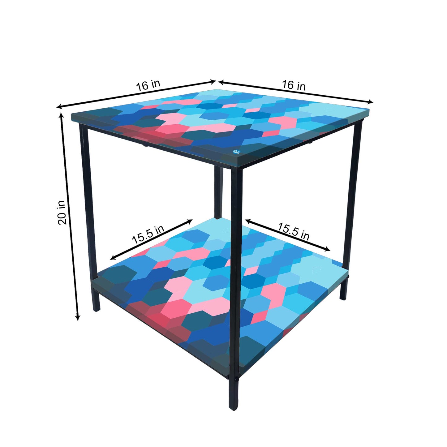 Sofa Side Table for Living Room/Bedroom Storage - GEOMETRIC Nutcase