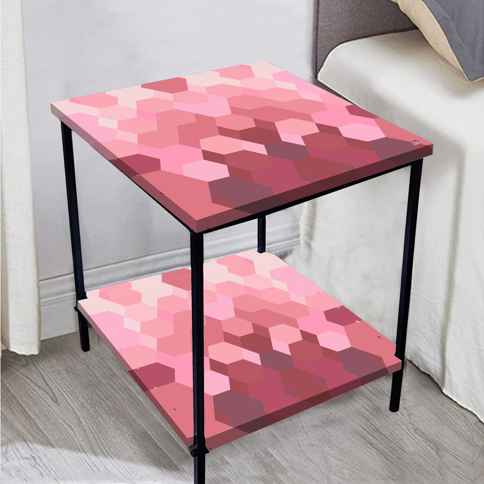 Sofa Side Table for Living Room/Bedroom Storage - GEOMETRIC Nutcase