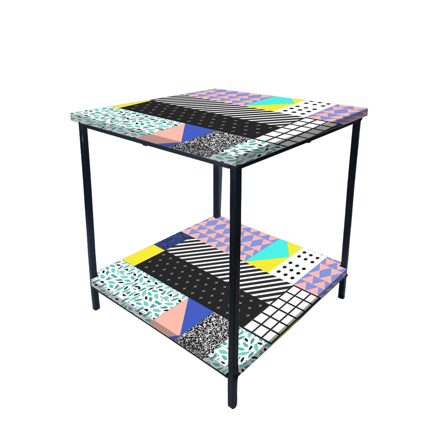 Sofa Side Table for Living Room/Bedroom Storage - GEOMETRIC Nutcase