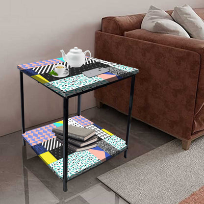 Sofa Side Table for Living Room/Bedroom Storage - GEOMETRIC Nutcase