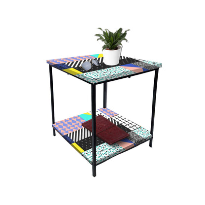 Sofa Side Table for Living Room/Bedroom Storage - GEOMETRIC Nutcase