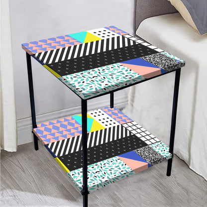 Sofa Side Table for Living Room/Bedroom Storage - GEOMETRIC Nutcase