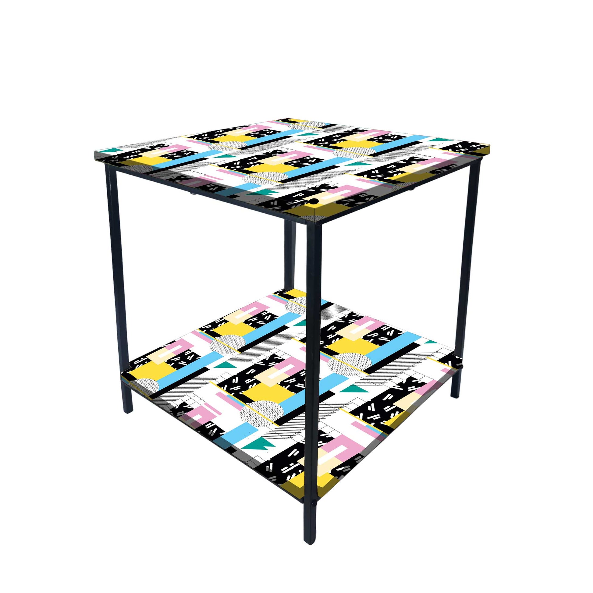 Sofa Side Table for Living Room/Bedroom Storage - GEOMETRIC Nutcase