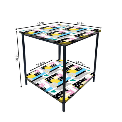 Sofa Side Table for Living Room/Bedroom Storage - GEOMETRIC Nutcase