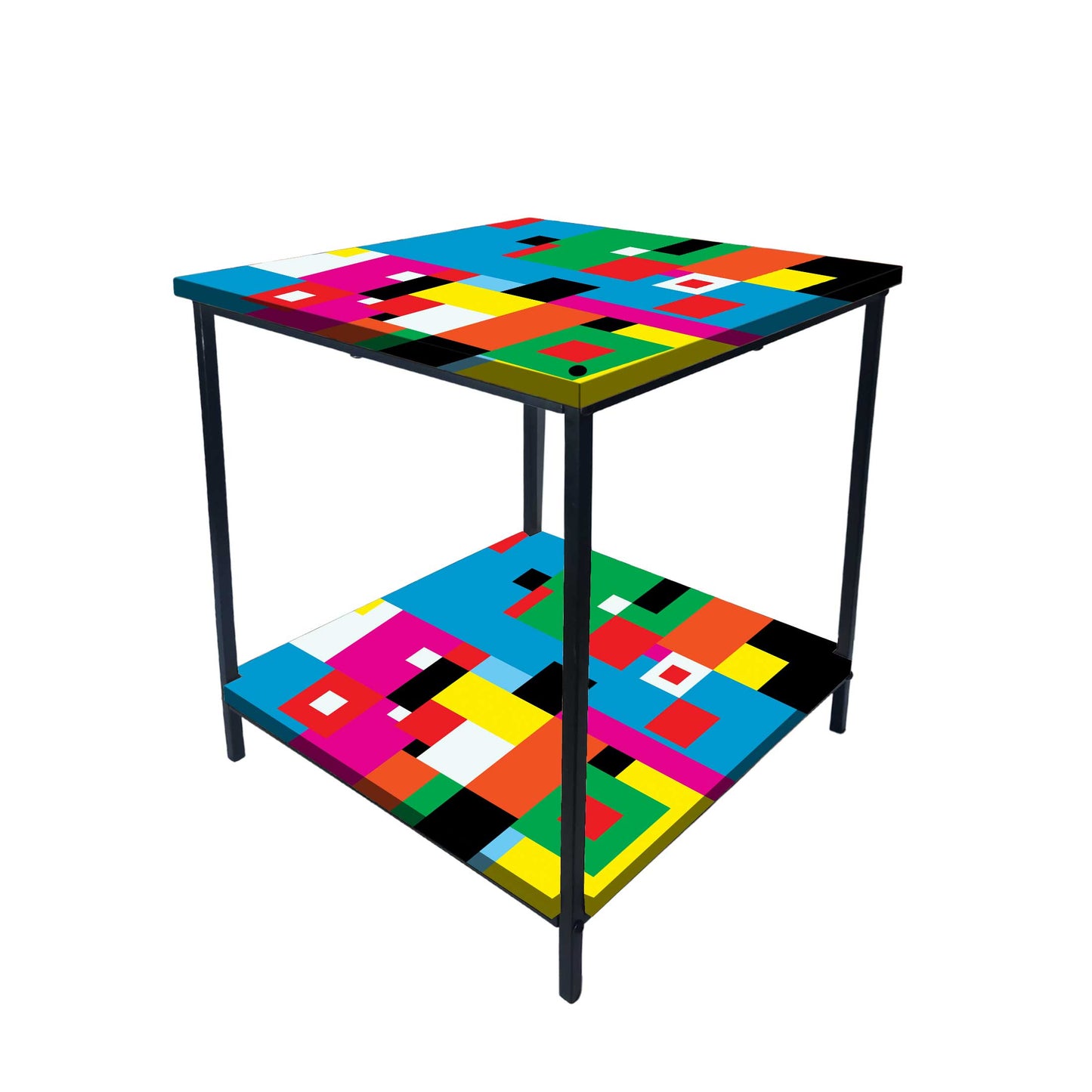 Sofa Side Table for Living Room/Bedroom Storage - GEOMETRIC Nutcase