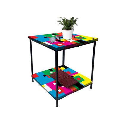 Sofa Side Table for Living Room/Bedroom Storage - GEOMETRIC Nutcase