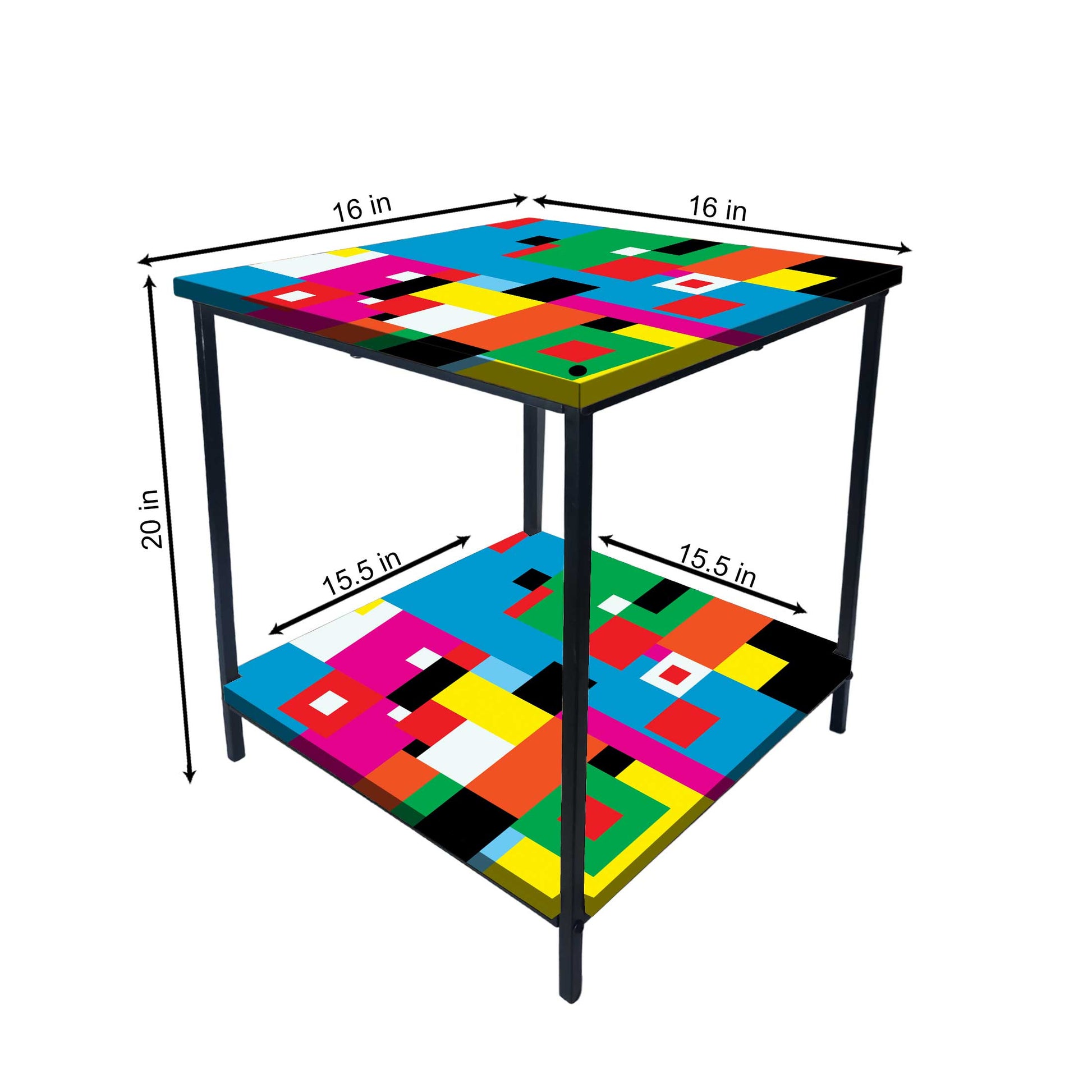 Sofa Side Table for Living Room/Bedroom Storage - GEOMETRIC Nutcase