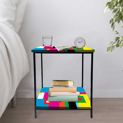 Sofa Side Table for Living Room/Bedroom Storage - GEOMETRIC Nutcase