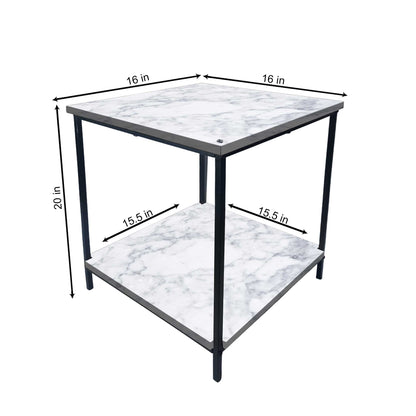 Small Bedside Table for Living Room Corner Rack - Digital Marble Nutcase