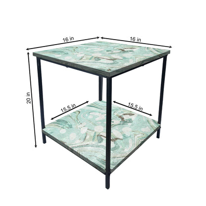 Small Bedside Table for Living Room Corner Rack - Digital Marble Nutcase