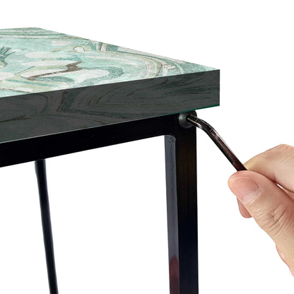 Small Bedside Table for Living Room Corner Rack - Digital Marble Nutcase