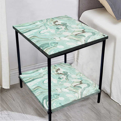 Small Bedside Table for Living Room Corner Rack - Digital Marble Nutcase