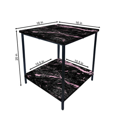 Small Bedside Table for Living Room Corner Rack - Digital Marble Nutcase