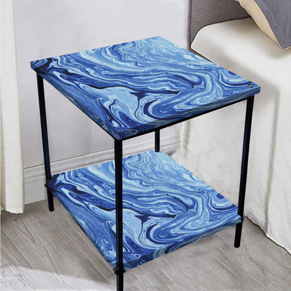 Small Bedside Table for Living Room Corner Rack - Digital Marble Nutcase