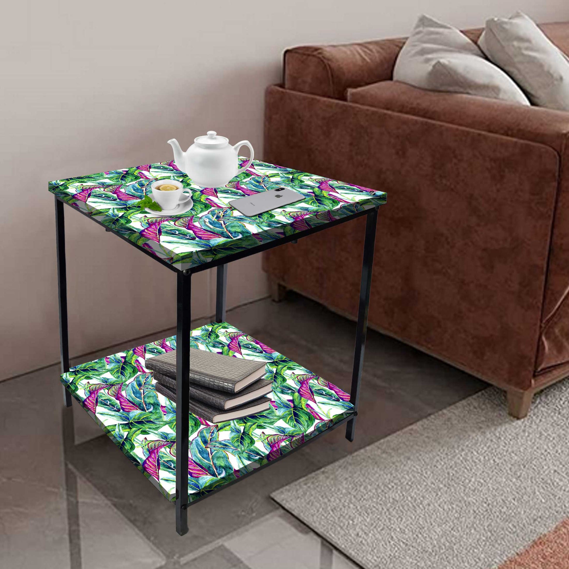 Living Room Bedside Stand Table for Storage Rack  - Tropical Nutcase