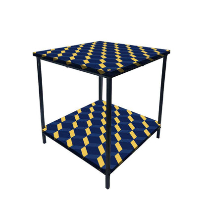 Metal Cool Bedside Table for Bedroom Living Room - Spanish Tiles Nutcase