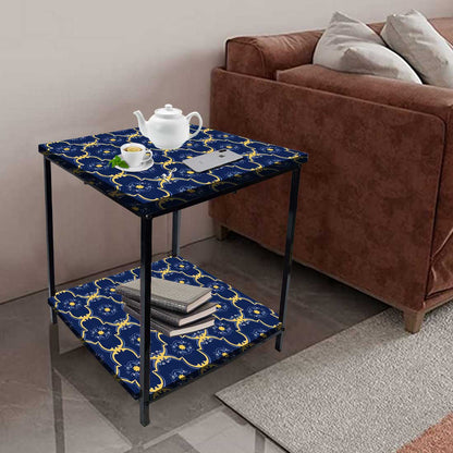 Metal Cool Bedside Table for Bedroom Living Room - Spanish Tiles Nutcase