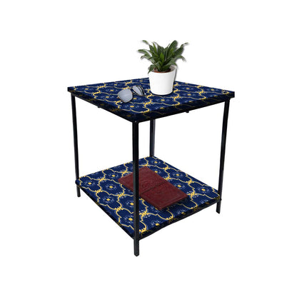 Metal Cool Bedside Table for Bedroom Living Room - Spanish Tiles Nutcase