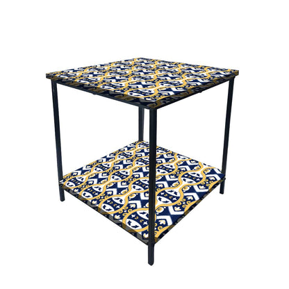 Metal Cool Bedside Table for Bedroom Living Room - Spanish Tiles Nutcase