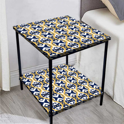 Metal Cool Bedside Table for Bedroom Living Room - Spanish Tiles Nutcase