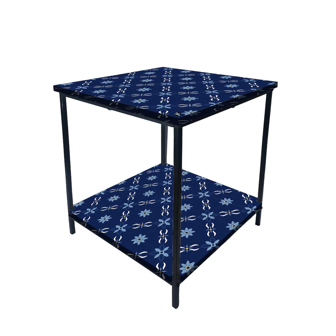 Metal Cool Bedside Table for Bedroom Living Room - Spanish Tiles Nutcase