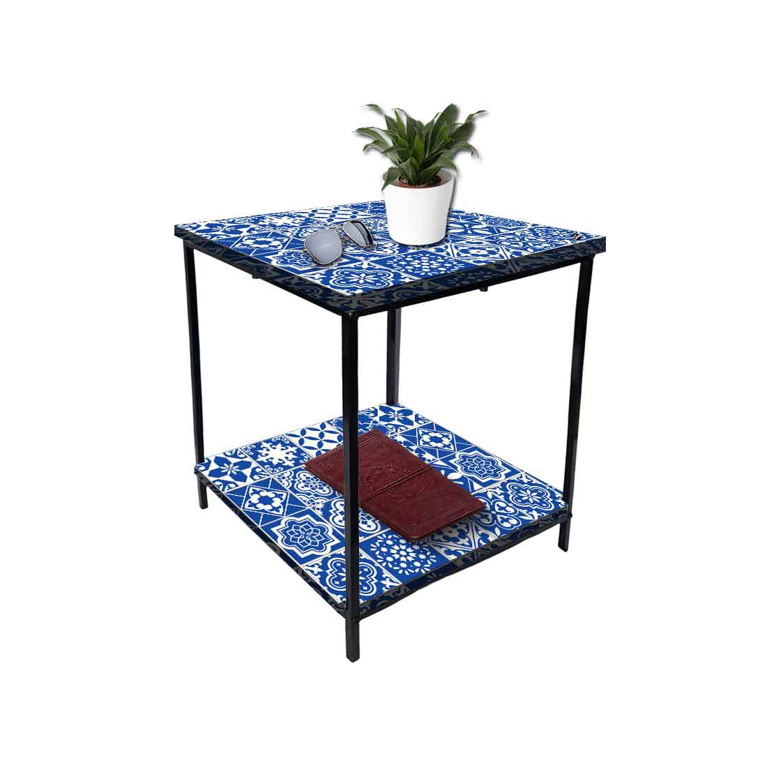 Designer Bedside Table for End Tables for Bedroom - Traditional Spanish Tiles Nutcase