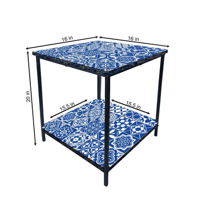 Designer Bedside Table for End Tables for Bedroom - Traditional Spanish Tiles Nutcase