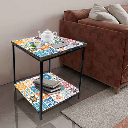 Designer Bedside Table for End Tables for Bedroom - Traditional Spanish Tiles Nutcase