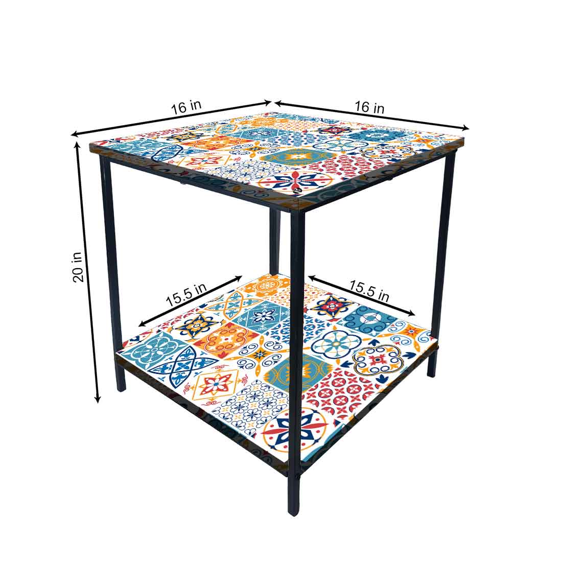 Designer Bedside Table for End Tables for Bedroom - Traditional Spanish Tiles Nutcase