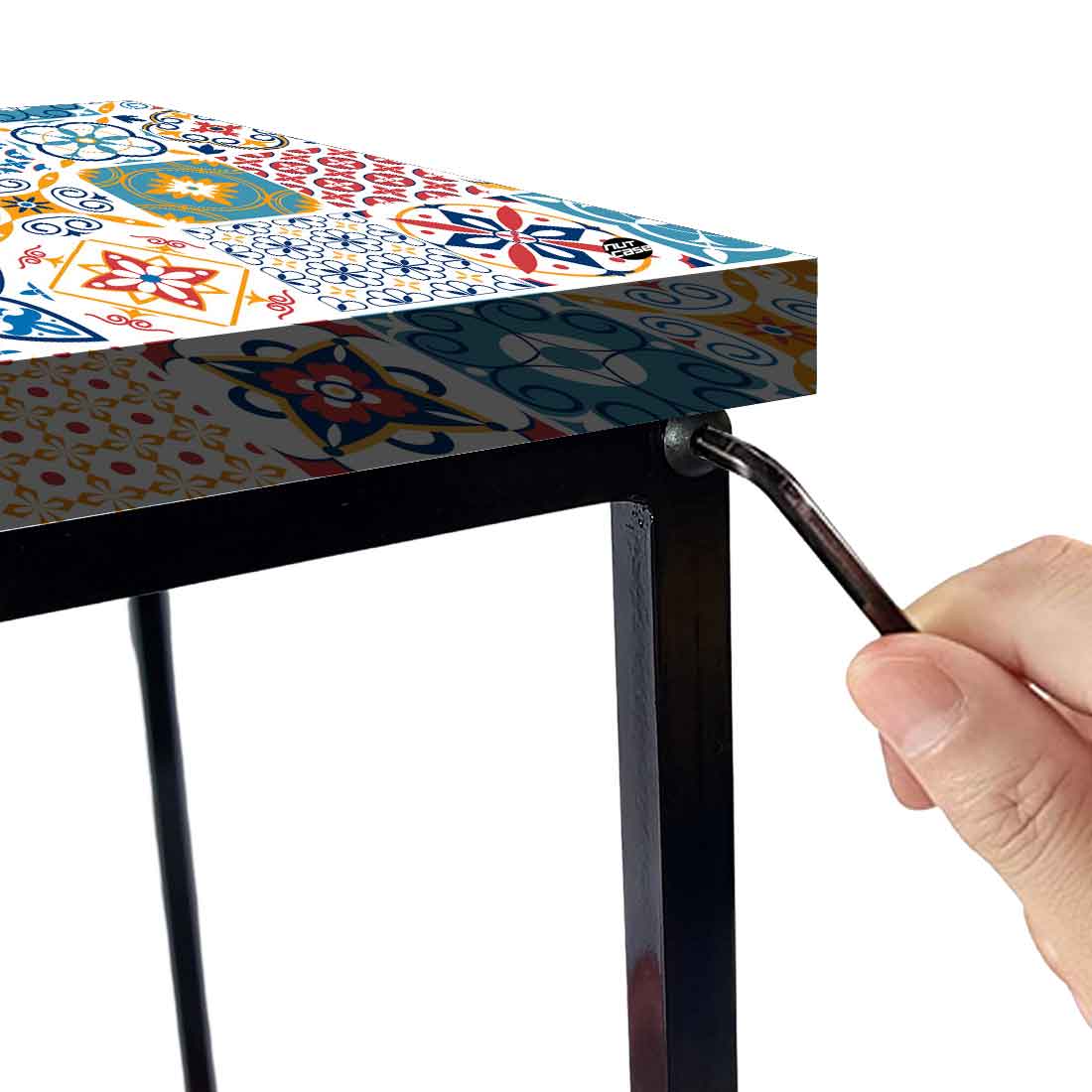 Designer Bedside Table for End Tables for Bedroom - Traditional Spanish Tiles Nutcase