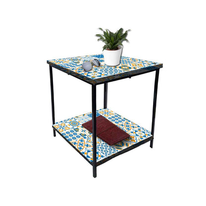 Designer Bedside Table for End Tables for Bedroom - Traditional Spanish Tiles Nutcase