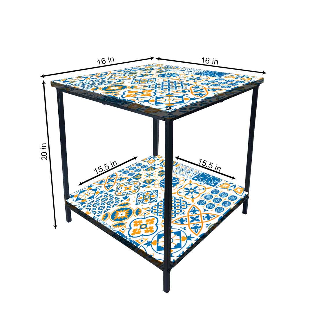 Designer Bedside Table for End Tables for Bedroom - Traditional Spanish Tiles Nutcase