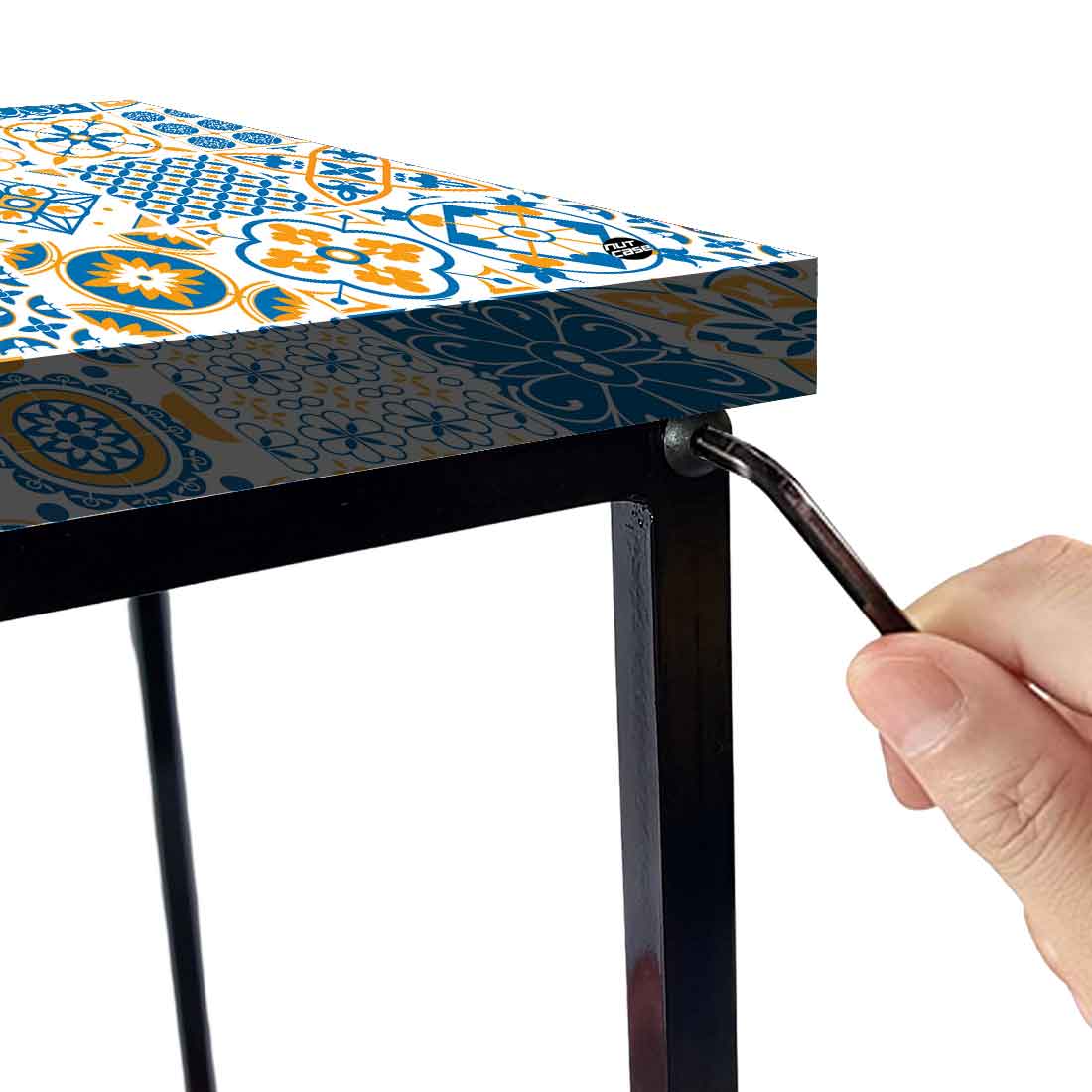 Designer Bedside Table for End Tables for Bedroom - Traditional Spanish Tiles Nutcase
