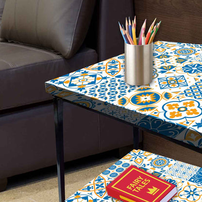 Designer Bedside Table for End Tables for Bedroom - Traditional Spanish Tiles Nutcase