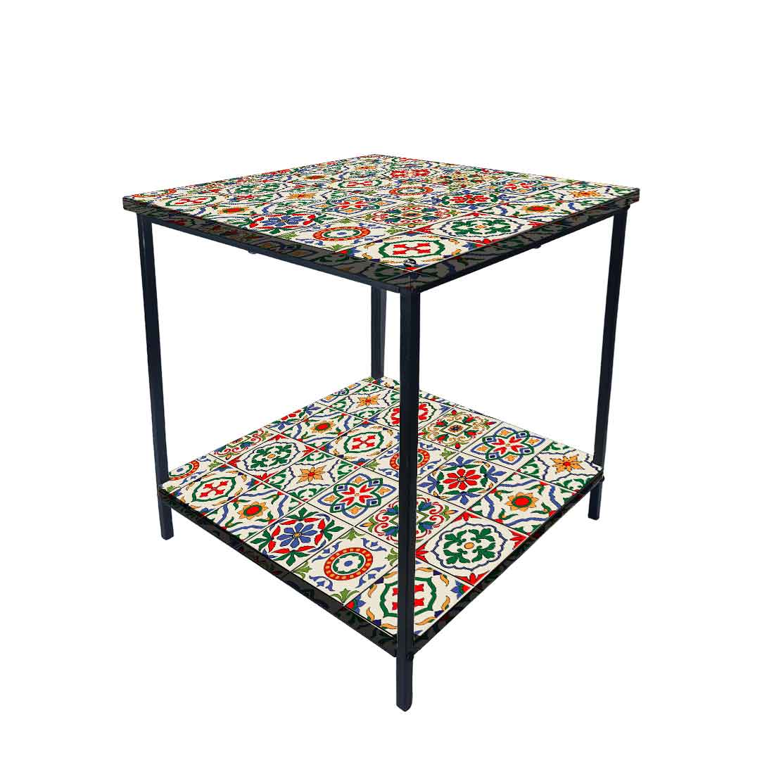 Designer Bedside Table for End Tables for Bedroom - Traditional Spanish Tiles Nutcase