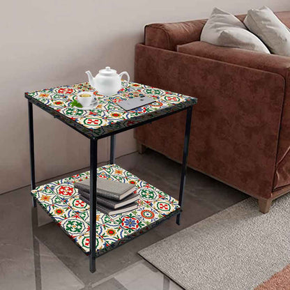 Designer Bedside Table for End Tables for Bedroom - Traditional Spanish Tiles Nutcase