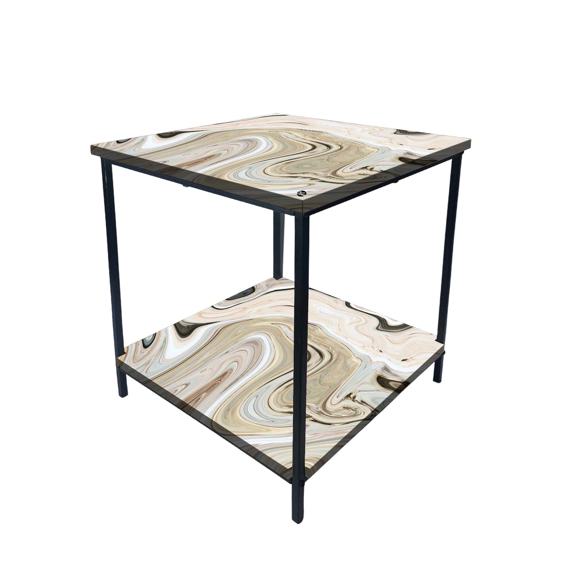 Bed Side Table Storage Rack for Bedroom Living Room - Designer Swirls Nutcase