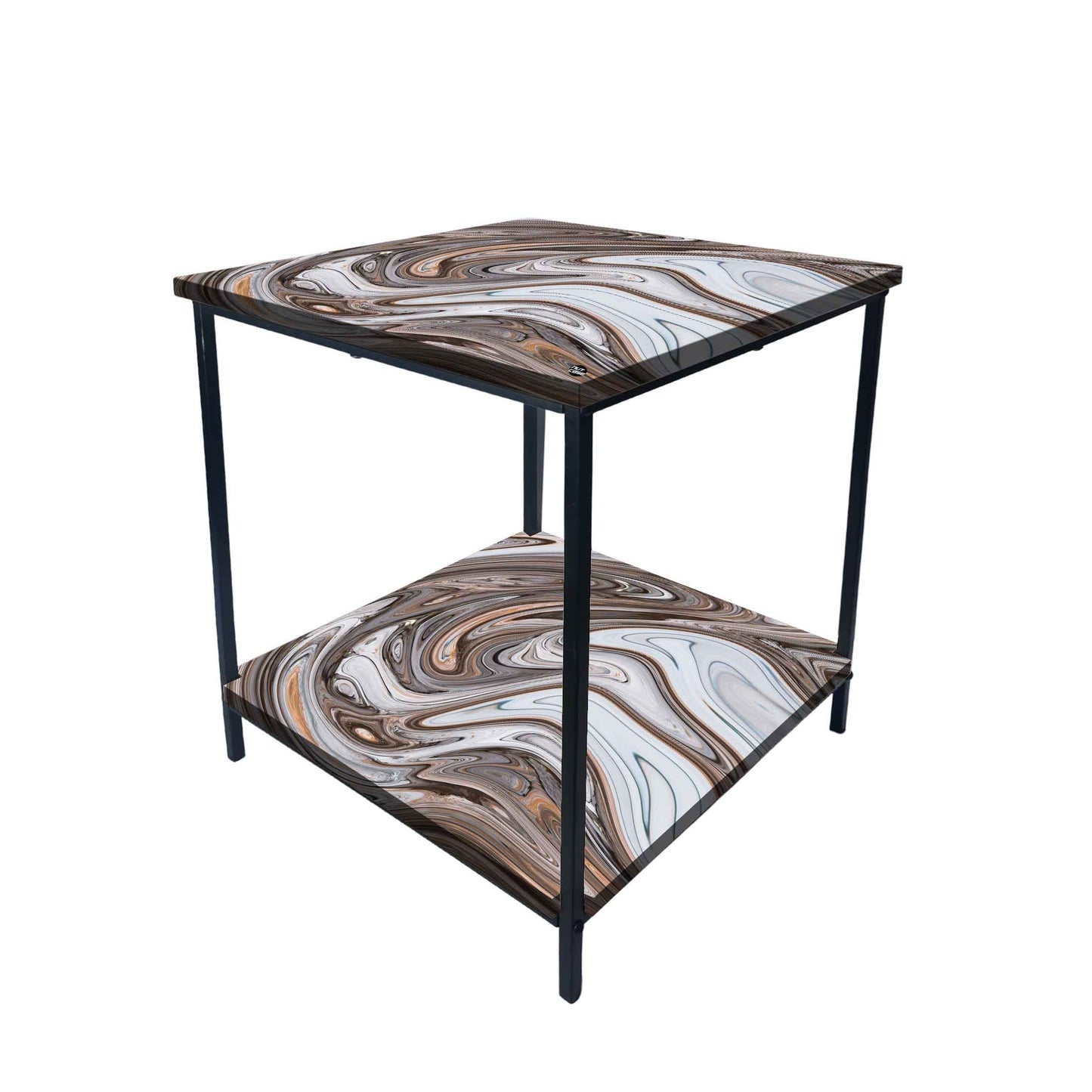 Designer Modern Bedside Table for Bedroom Living Room - Swirls Nutcase