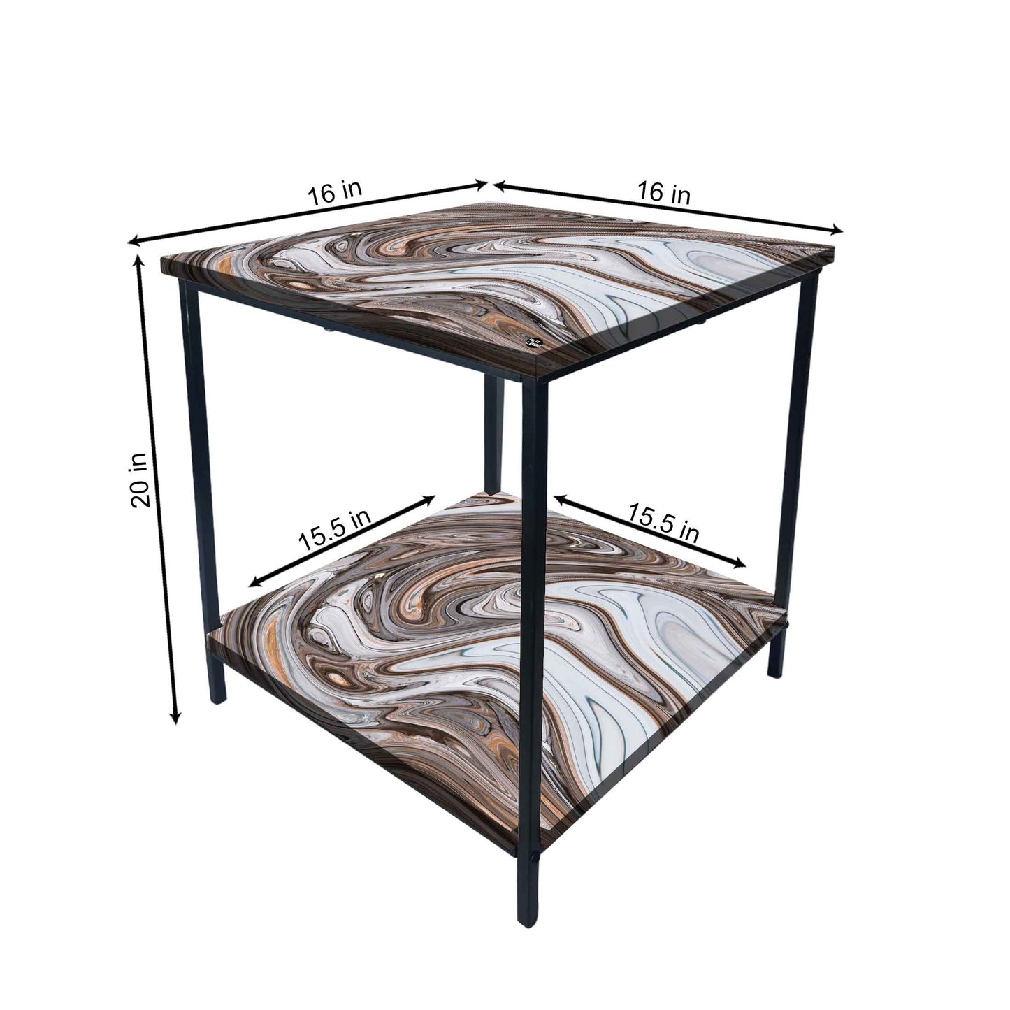 Designer Modern Bedside Table for Bedroom Living Room - Swirls Nutcase