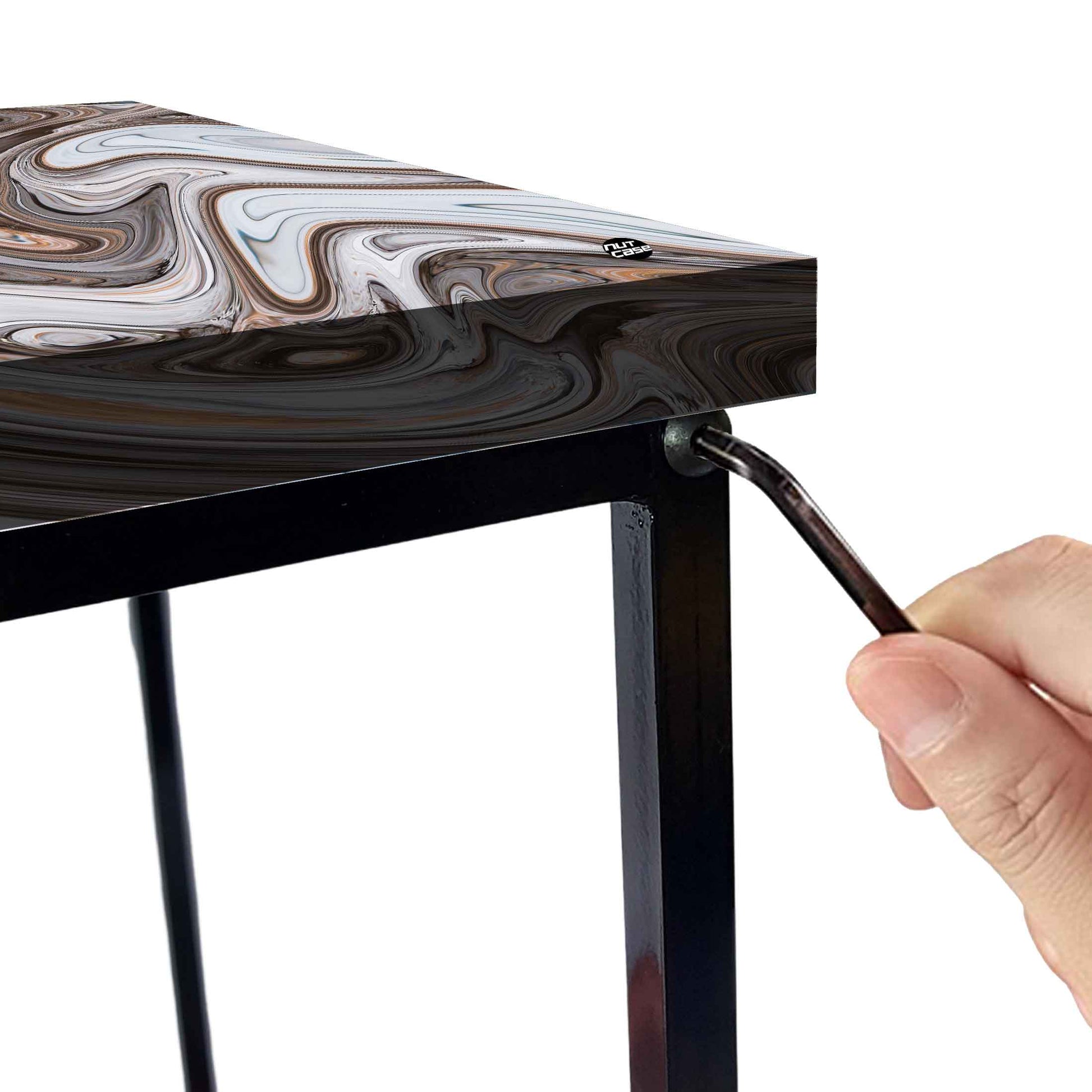 Designer Modern Bedside Table for Bedroom Living Room - Swirls Nutcase