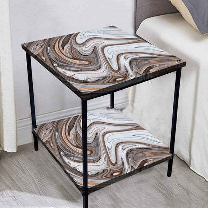 Designer Modern Bedside Table for Bedroom Living Room - Swirls Nutcase