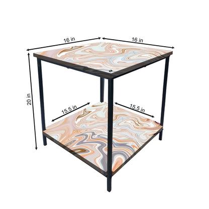 Designer Modern Bedside Table for Bedroom Living Room - Swirls Nutcase